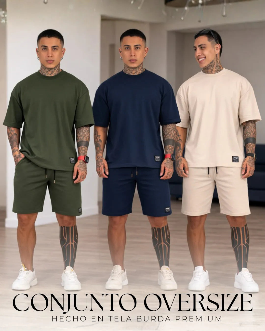 CONJUNTO CAMISETA OVERSIZE + PANTALONETA