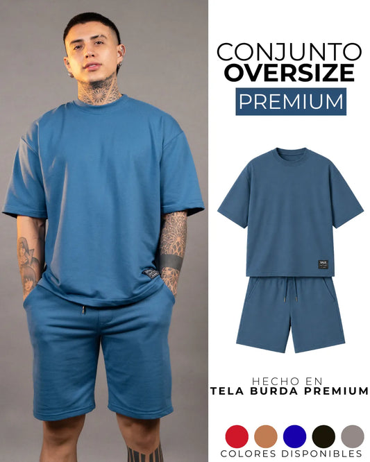 CONJUNTO CAMISETA OVERSIZE + PANTALONETA